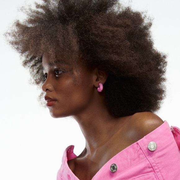 NWT. Zara Purple/Pink Pack of Clay Rhinestone Earrings. - Picture 5 of 12